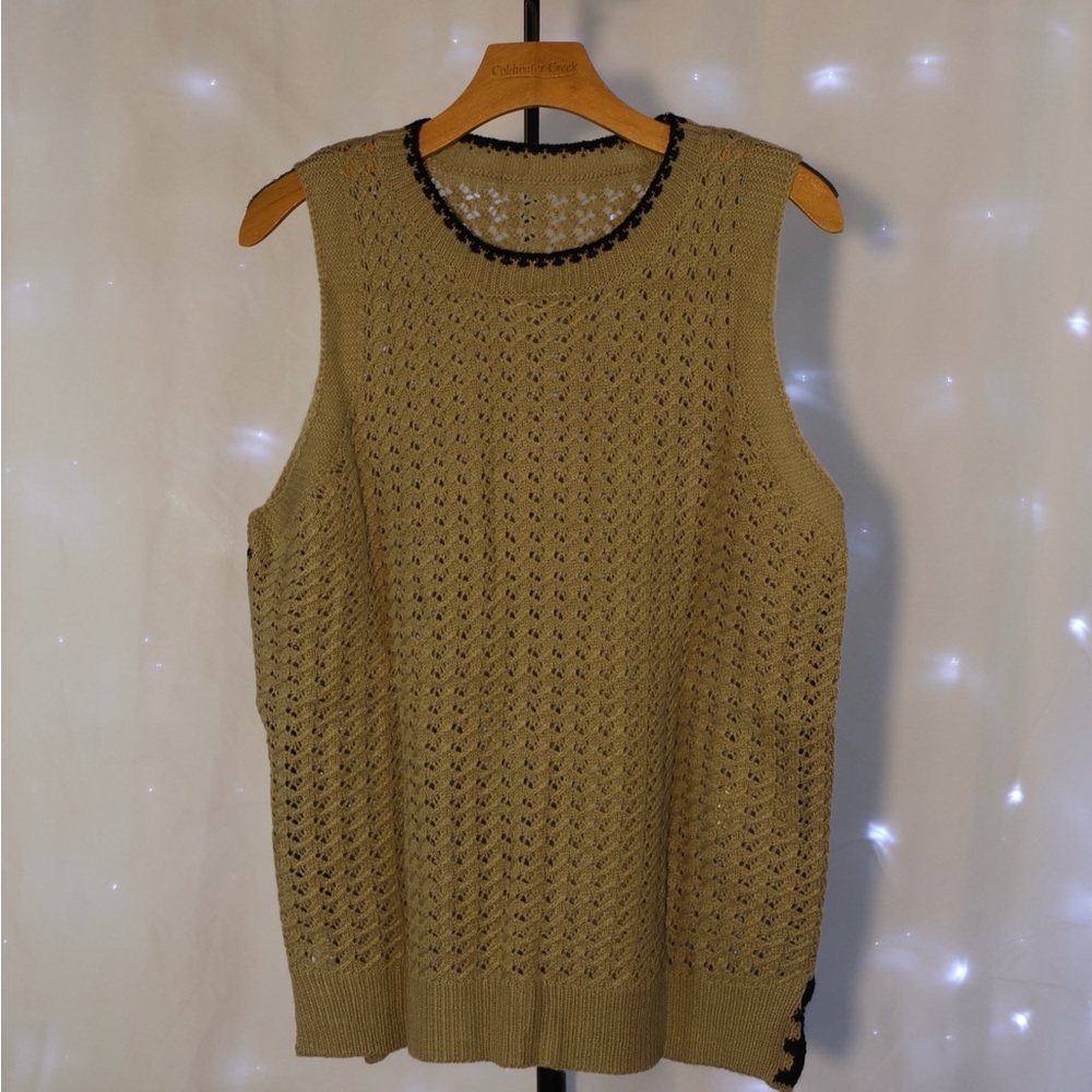 Tan Sleeveless Knit Top